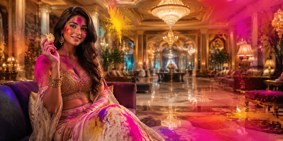 Indian players enjoying lottery on mobile devices during Holi