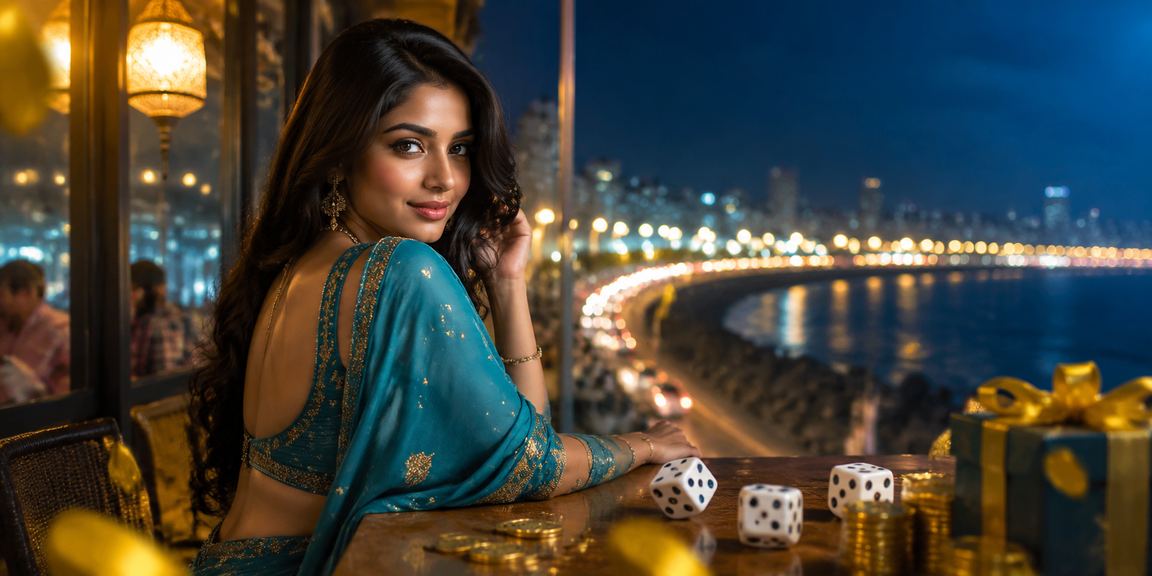 Mumbai Marine Drive cityscape with gaming and entertainment lights