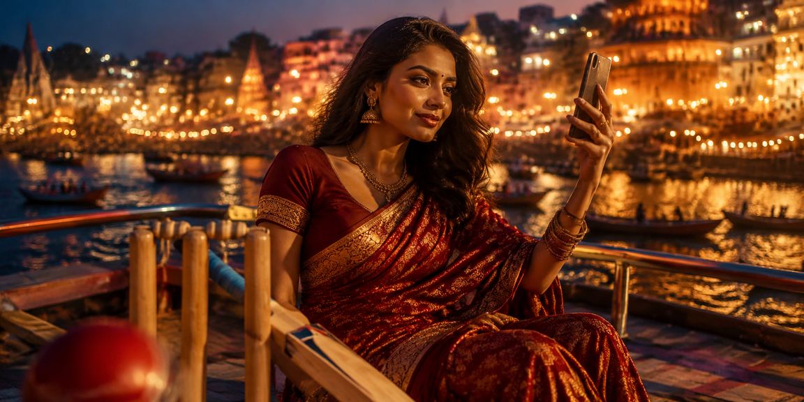 Varanasi ghats with cricket fans betting online